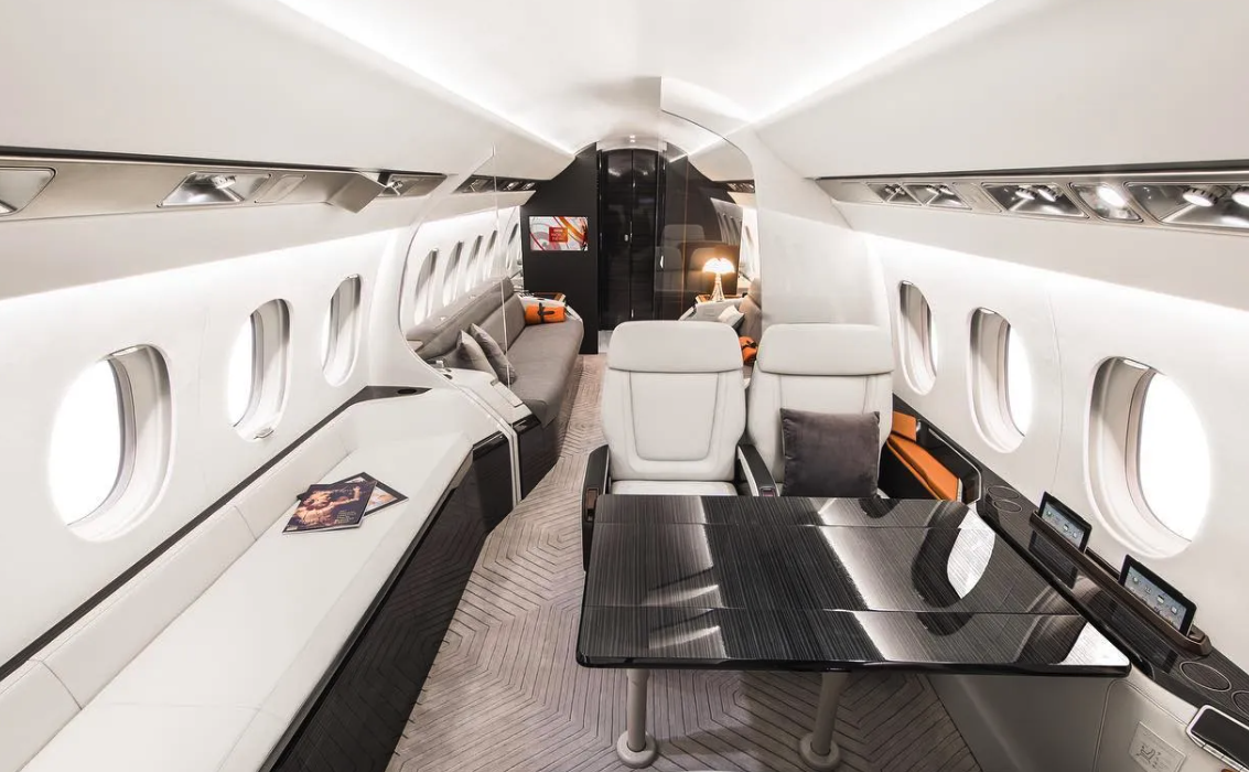 private jet interior for luxury travel to america, any state with comfort the way you want with far odyssey